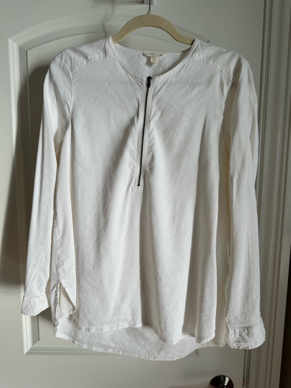 Eileen Fisher white linen Tunic Top
